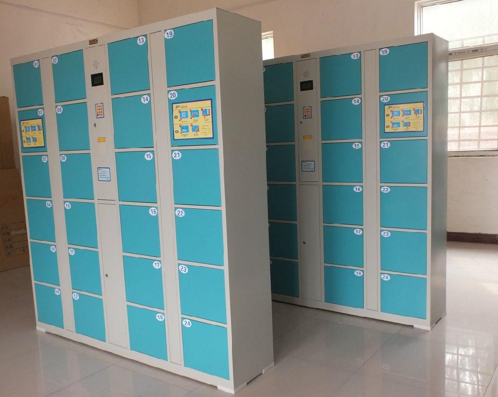 商場電子存包柜 24門/36門超市條碼掃描儲物柜，自助寄存柜密碼指紋全解析